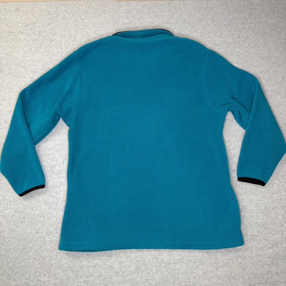 USA Olympic JCPenney Teal Blue Quarter Zip Fleece Pullover Mens Large 90s Retro - Picture 2 of 7